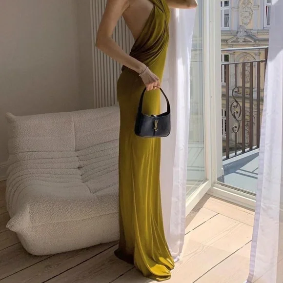 KOIR Olive Draped Hooded Maxi Dress | Inspired by saint Laurent / Cult Gaia - Picture 5 of 14